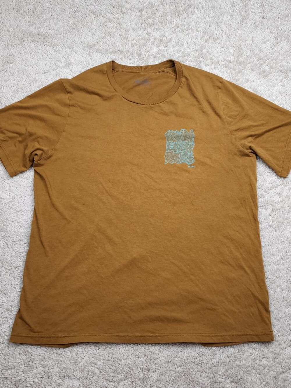 Janji Runterra Bio T Shirt Run Everywhere Men M Gold Supima Cotton Performance